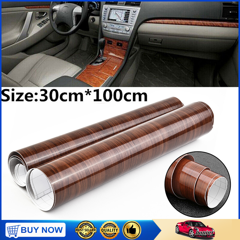 High Glossy Wood Grain Vinyl Sticker Decal Car Internal  DIY Film 30*100cm 