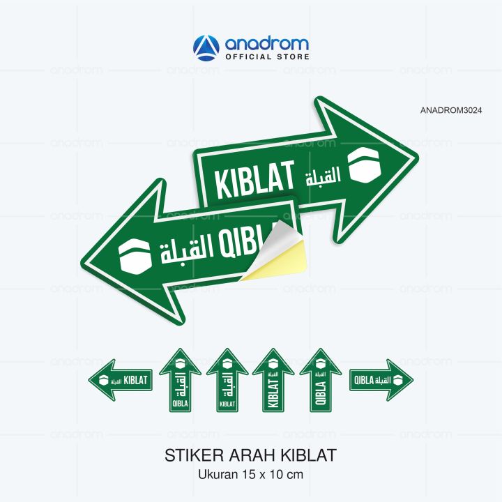 Stiker Arah Kiblat Qibla Sign Stiker Untuk Masjid Dan Musholla