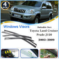 Deflectors สำหรับ Toyota Land Cruiser Prado 120 J120 2003 ~ 2009อุปกรณ์เสริมรถ Window Visors Rain Eyebrow Guards Wind Windscreens