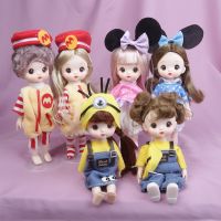 (Popular toys) 16เซนติเมตรครบชุดตุ๊กตา BJD 13เคลื่อนย้ายได้ร่วมตุ๊กตาการ์ตูนชุด Bjd ของเล่นยิ้มใบหน้าใหม่ล่าสุดคู่ Dres แต่งหน้าของเล่นสาวของขวัญ