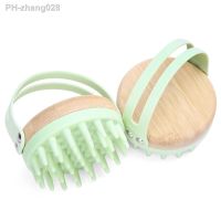 New 2 IN 1 Scalp Massager Soft Silicone Wooden Shampoo Brush Hair Scrub Brush Comb Hair Cleaning Anti-stress Head Body Massager