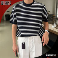 Suikone เสื้อคอกลมแขนสั้นผู้ชาย,เสื้อลำลองระบายอากาศ