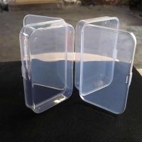 2Pcs Small Case Container Rectangular Storage Box Clear Plastic Transparent