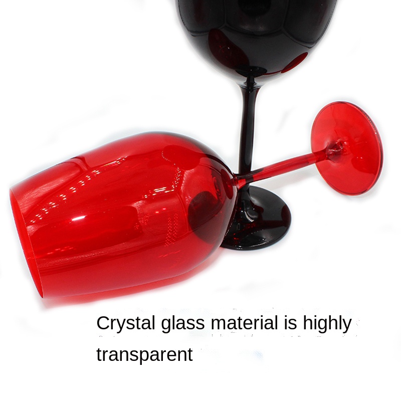 Creative European Crystal Glass Red Wine Glass Home Black Red Decoration Wine Cabinet Colored Goblet600/700Ml,Red