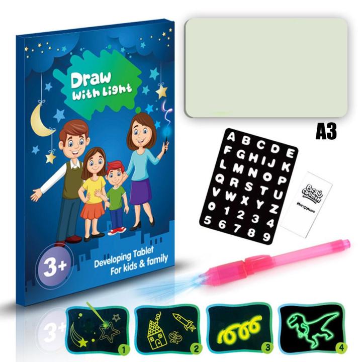 A4 3D Luminous Drawing Pad Writing Painting Board Draw with Fun and Developing Toy for Kids Gift | Lazada PH
