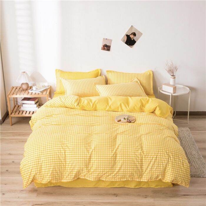 Full Garterized 4 in 1 Bedding Set Fitted Bed Sheet Comforter Cover
