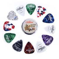 12pcs Alice Acoustic Electric Guitar Picks Plectrums and1 Round Metal Picks Box Case