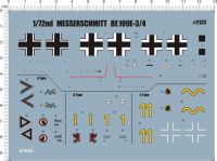 Detail Up 172 WW II BF-109E เยอรมัน3 4 ME-109 Messerschmitt Fighter Model Decal