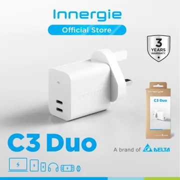  Innergie C3 Duo 30W USB C Charger, 2-Port PD 3.0