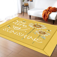 Sunflower Bee Idyllic Cars for Living Room Outdoor Rug Modern Room Decoration Bedroom Furniture Rectangle Bathroom Mats