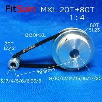 (RUIO) FitSain MXL 20T 80T 1:4กว้าง10มม. ล้อซิงโครนัส Stepper มอเตอร์รอกลดเกียร์