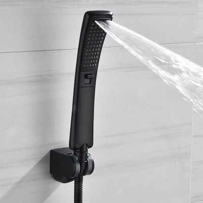 High Quality Bathroom Square ABS black lacquer Bathroom High Pressure Hand Shower Set With Shower &amp; Hose Bathroom Accessories  by Hs2023