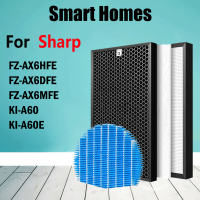 สำหรับเครื่องฟอกอากาศ Sharp KI-A60 KI-A60E การเปลี่ยน HEPA กรองผงถ่านกัมมันต์แผ่นกรองเครื่องทำความชื้น FZ-AX6HFE FZ-AX6DFE FZ-AX6MFE