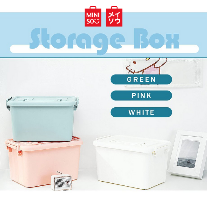 Miniso Storage Box Medium Storage Organizer Pink, Blue, White Lazada PH