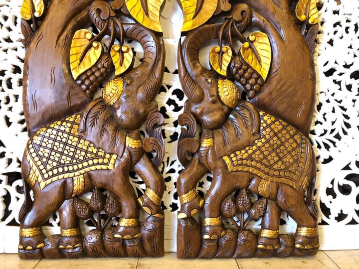 1คู่-ใหญ่มาก-ช้างแกะสลัก-สูง-180-ซม-ช้างใต้ต้นโพธิ์-ไม้สักแกะสลัก-จากไม้สักแท้ปัดสีทอง-ไม้หนามาก-แพคส่งอย่างดี-elephant-teak-wood-carved-180-cm