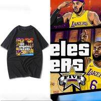 James Grand Theft Auto T-shirt with short sleeves around Lakers basketball clothes Davis same sportswear for men an_09