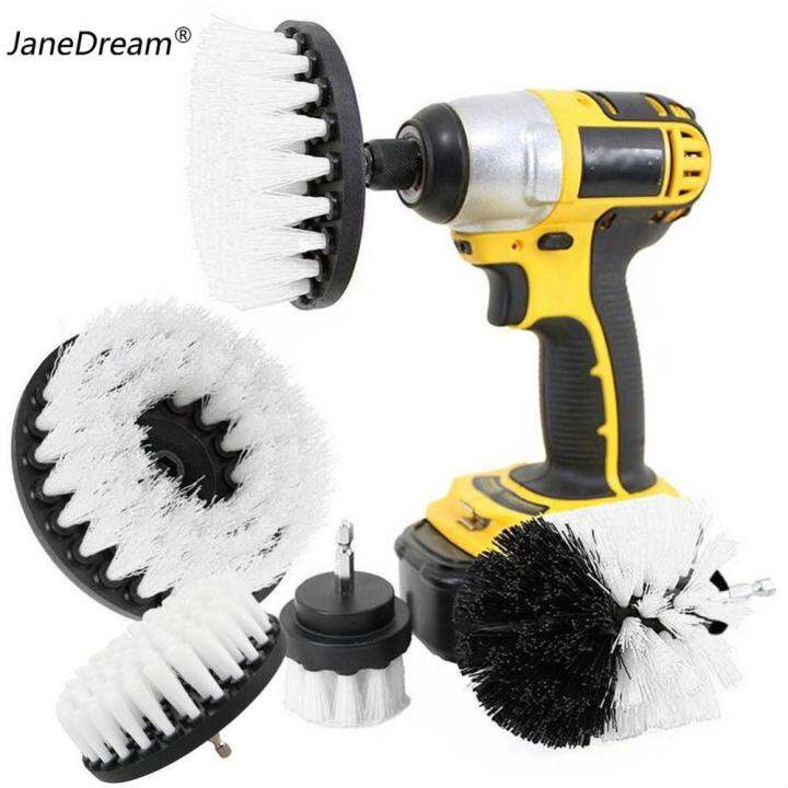 JaneDream 2/3.5/4/5'' Car Polisher Brush Attachment Set Power Scrubber
