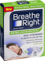 Breathe Right Nasal Strips Extra Clear for Sensitive Skin, 26 Count