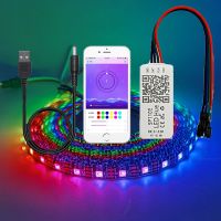 WS2812B Led Strip With SP110E USB Bluetooth Controller WS2812 30/60/144 Pixels/m RGB Individually Addressable LED Light Kit DC5V LED Strip Lighting