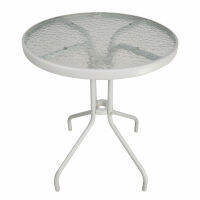 Table steel round, outdoor/indoor, size 60x60x70 cm.