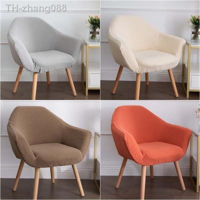 Nordic Curved Chair Cover Jacquard Spandex High Sloping Accent Armchair Covers Dining Room Coffee Bar Make Up Sofa Slipcovers