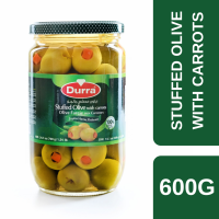 Durra Stuffed Green Olives with Carrots 600g ++ ดูร่า  มะกอกเขียวยัดไส้แครอท 600 กรัม