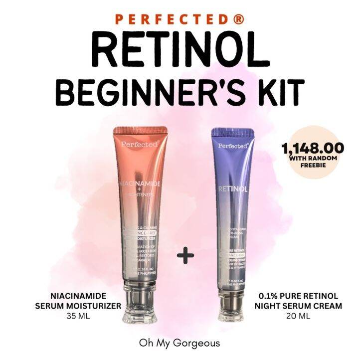 ♟ Perfected RETINOL BEGINNER's KIT Niacinamide Serum Moisturizer and
