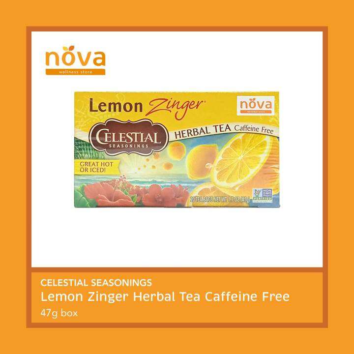 Celestial Seasonings Lemon Zinger Herbal Tea Caffeine Free 47g (box