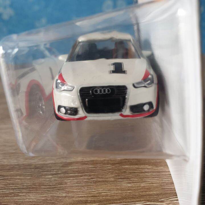 โมเดลรถเหล็ก-majorette-audi-a1-racing-series-white-เปิดประตูรถได้-รถเหล็กของเล่น-โมเดลรถสะสม