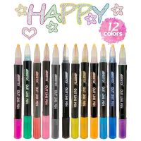 hot！【DT】 12 Color Metal Paint set Outline Glitter for Painting Doodling School Supplies