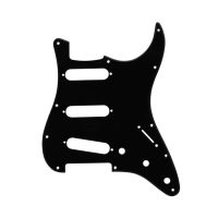 1PCS Hand Made Solid Black (ไม้เมเปิ้ล) WoodGUITAR SSS Pickguard