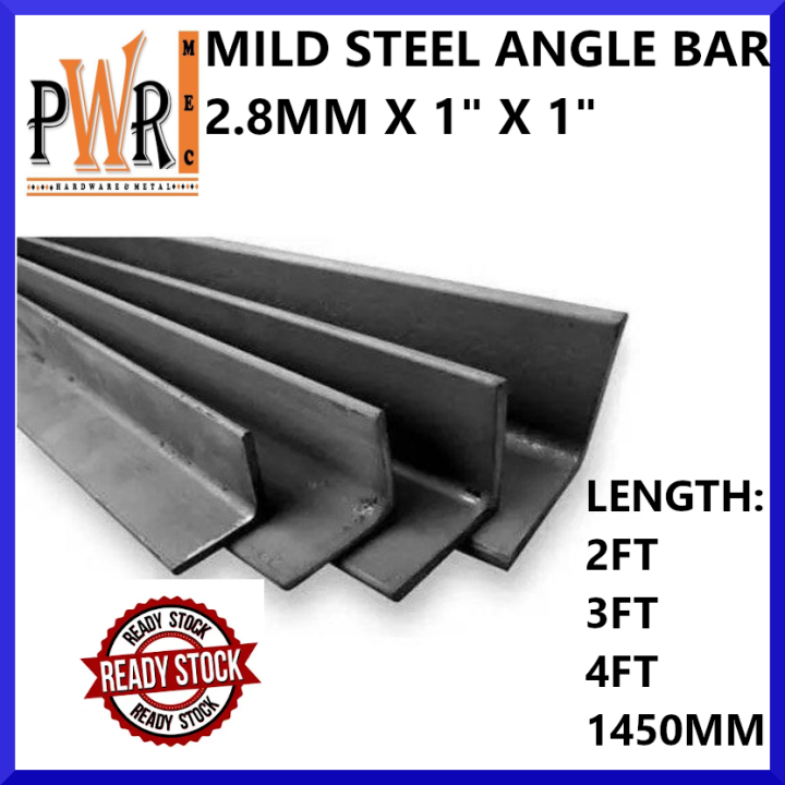 MILD STEEL ANGLE BAR METAL SUPPLIES THICKNESS 2.8MM WIDTH 1" X 1" Lazada