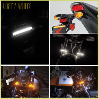 ไฟสัญญาณไฟเลี้ยวรถจักรยานยนต์ LED สีขาว Lofty DRL Moto กะพริบแหวนโคมไฟแถบส้อม