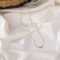 Pearl Crystal Chain Necklace Korean Personality Elegant Anti-lost Lanyard Sweet Necklace Decorative Chain