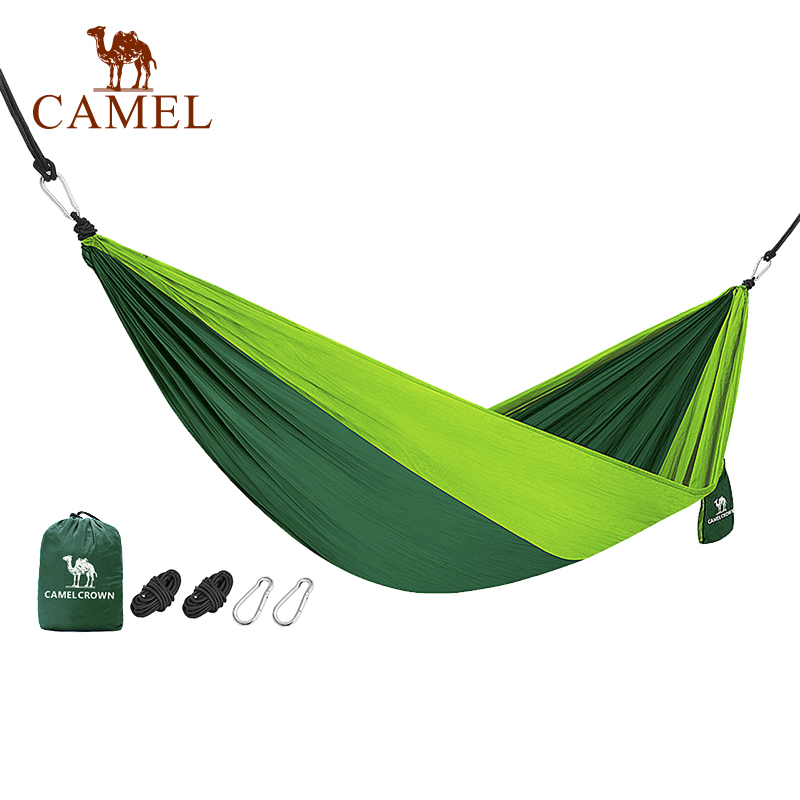 CAMEL CROWN Camping Hammock with Straps for Trees Single Person Portable Indoor Outdoor Backyard Nylon Hammocks 