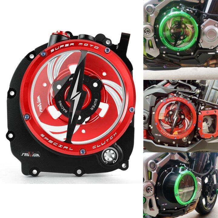 Engine Clear Clutch Cover Guard Protector For Kawasaki Z900 ZR900