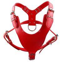 Soft Plain Leather Dog Harness เสื้อกั๊กสัตว์เลี้ยงสำหรับสุนัขขนาดกลางขนาดใหญ่ Pitbull Mastiff Boxer 4สี Avaliable