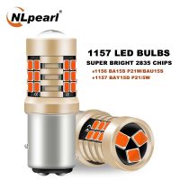 NLpearl 2x Signal Lamp 1157 BAY15D P21W Led Brake Light 21SMD 2835 P21W 1156 BA15S BAU15S Py21W Car Turn Signal Lights 12V White