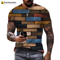 2023 New Fashion Brick Wall T-shirt Fashion Colorful Stone Wall Printed 3D T Shirt High Quality Streetwear Oversized Tops Tees