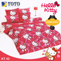 TOTO ชุดผ้าปูที่นอน คิตตี้ Hello Kitty KT42 สีชมพูเข้ม #โตโต้ ชุดเครื่องนอน 3.5ฟุต 5ฟุต 6ฟุต ผ้าปู ผ้าปูที่นอน ผ้าปูเตียง ผ้านวม