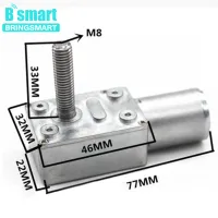 Bringsmart มอเตอร์เกียร์หนอน DC 6V 12V JGY-370 150Rpm M8กังหันล็อคตัวเองความยาว33มม. รีเวิร์ซซิเบิลมอเตอร์เพลาสกรู