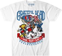 Liquid Blue Mens Grateful Dead 4th of July Wave That Flag 1987 Ss T-Shirt