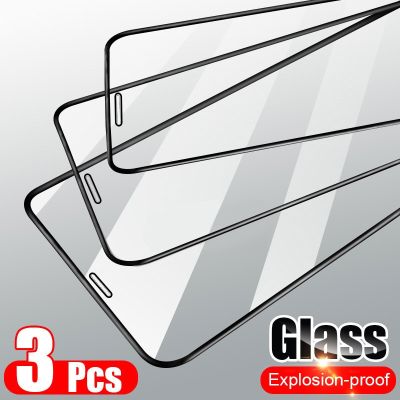 3PCS Full Cover Glass on the For iPhone 11 Pro 7 XR X XS Max Tempered Screen Protector For iPhone 7 6 6s 8 Plus SE 2020 11 Glass