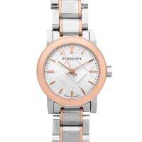 Burberry New Pre  White Dial Rose Gold Ion-plated Bezel Ladies Watch BU9205