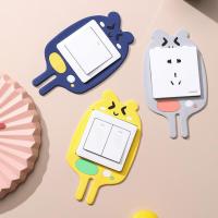 Cartoon Luminous Paste Type Switch Stickers Cute Household Protective Switch Cover Switch Posters With Hook For Home Decorations Wall Stickers Decals