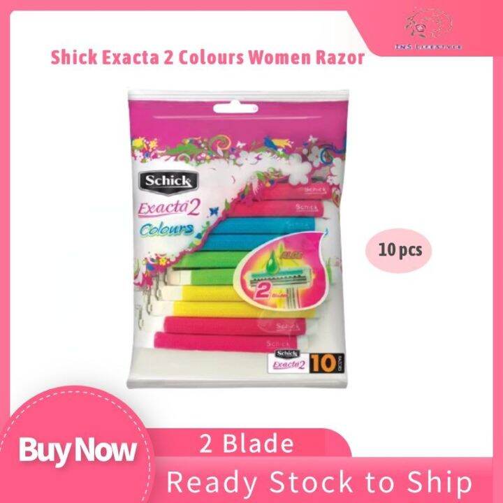 Schick Exacta 2 Colours Women's Disposable Razor (10s) Aloe 2 Blades ...