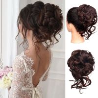 ❀☂♂ MANWEI Synthetic Curly Donut Chignon With Elastic Band Scrunchies Messy Hair Bun Updo Hairpieces Extensions for Women