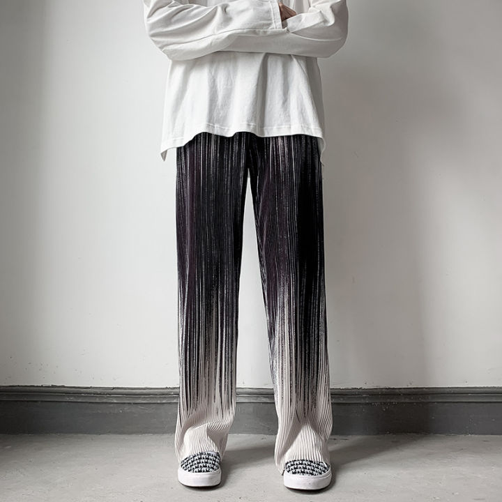 men-casual-wide-leg-pants-pleated-straight-pants-male-fashion-elastic-waist-pant-streetwear-man-loose-ice-silk-harajuku-trousers
