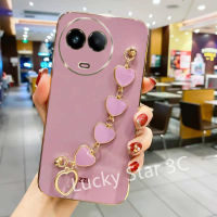 เคส Phone Case ใหม่ Realme 11 5G 4G C51 NFC 2023ปลอกอ่อนพร้อมสร้อยข้อมือรูปหัวใจเคสนิ่มใส่โทรศัพท์ฝาครอบด้านหลังโทรศัพท์ป้องกันการตกหล่นกันน้ำ TPU