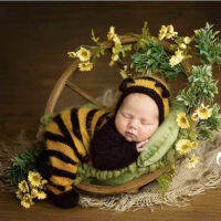 ❤ทารกแรกเกิดการถ่ายภาพเสื้อผ้า Mohair Bee หมวก Jumpsuits 2ชิ้นเซ็ต Studio Baby Photo props อุปกรณ์เสริม k. ชุดเสื้อผ้าเสื้อผ้า